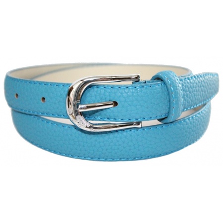 Blue leather-look belt
