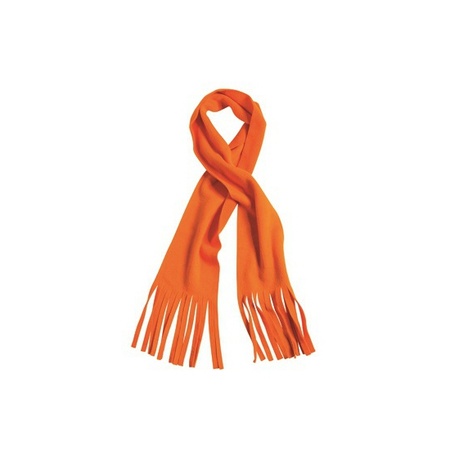 Fleece sjaal met franjes oranje