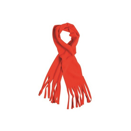 Fleece sjaal met franjes rood