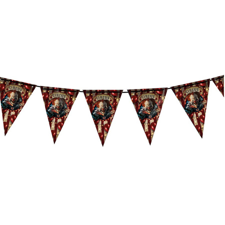 Halloween bunting flags decoration - horrorclown/circus theme - 400 cm plastic