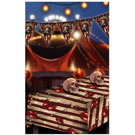 Halloween bunting flags decoration - horrorclown/circus theme - 400 cm plastic