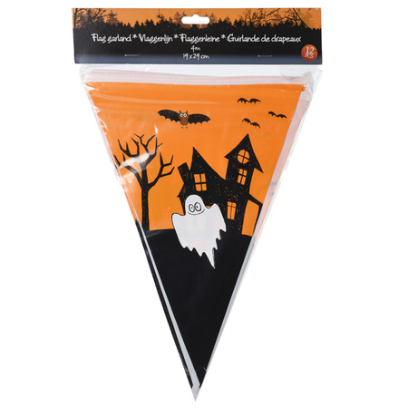 Halloween/Horror thema vlaggetjes versiering van plastic 400 cm