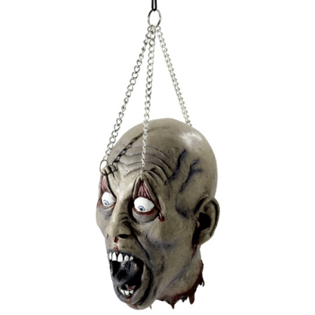 Hangend zombie horror hoofd - Halloween/horror decoratie