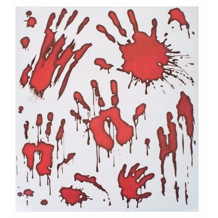 Horror window stickers bleeding hands