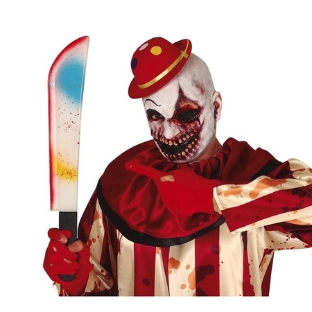 Horror/Halloween coloured butchersknife 53 cm