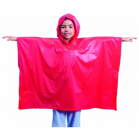 Red rain poncho for kids