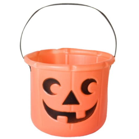 Pumpkin trick or treat candy bucket D14 x H17 cm