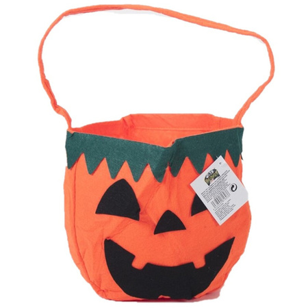 Pumpkin trick or treat candy bucket D26 x H29 cm