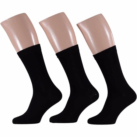 Zwarte heren sokken 3x paar maat 40/46 katoen/polyester