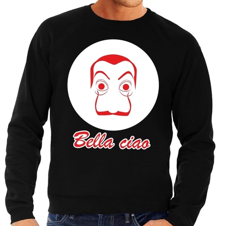 Black Salvador Dali sweater with La Casa Papel mask for men